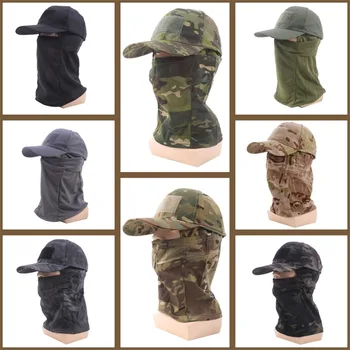 2022 Военный капюшон Тактические армейские бейсболки Для мужчин И женщин Летние солнцезащитные шляпы Snapback Уличная Камуфляжная Балаклава Полумаска
