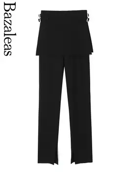 2023 Bazaleas Store Traf женские осенние юбки на молнии, брюки, черные брюки-карандаш, официальная одежда