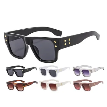 2023 Новые женские модные Солнцезащитные очки в квадратной оправе с золотым рисунком, роскошные солнцезащитные очки большого размера для мужчин, мужчин и женщин