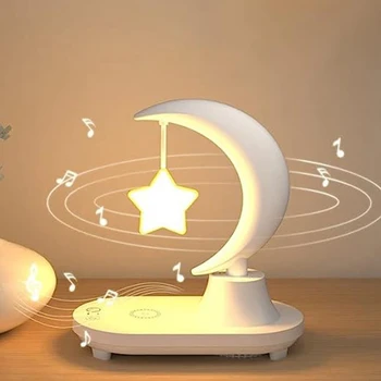 3-В-1 Bluetooth Аудио Беспроводная зарядка светодиодный прикроватный ночник с романтической красочной атмосферой, светильник для спальни