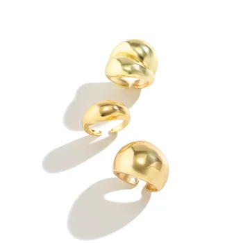 3 шт./компл. Простые кольца из сплава металла цвета панк серебристого Золота неправильной формы для женщин, модные наборы геометрических широких колец