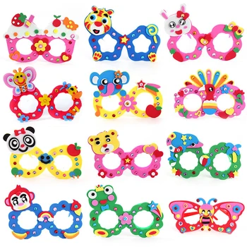 4 шт./компл., Детские очки с бриллиантами из ЭВА, развивающие игрушки для детей, креативная ручная работа, декоративно-прикладное искусство, подарки на День рождения