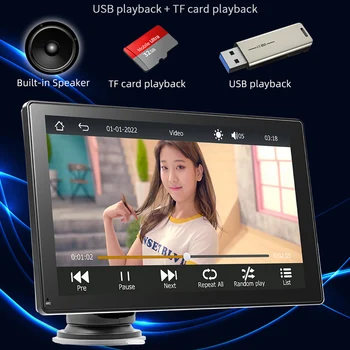 9-Дюймовое автомобильное стереосистемное радио, совместимое с Bluetooth, Беспроводной Автомобильный мультимедийный плеер Carplay Android, Резервная камера, мультимедийный приемник
