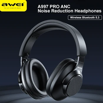 Awei A997PRO ANC Беспроводная игровая гарнитура Накладные наушники с активным шумоподавлением с микрофоном Спортивная складная Bluetooth-гарнитура