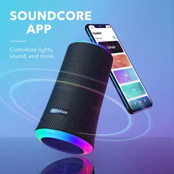 Bluetooth-динамик Anker Soundcore Flare 2 с водонепроницаемой защитой IPX7 и звуком 360 ° в режиме длительного ожидания Портативный Bluetooth-динамик