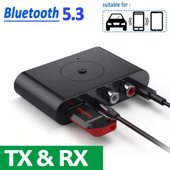 BT5.3 Bluetooth Приемник Передатчик TX RX U Диск RCA 3,5 мм AUX Разъем Стерео Музыка Беспроводной Аудио Адаптер Для Автомобильного Комплекта Динамик ТВ