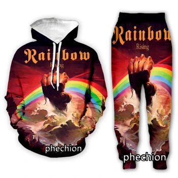 phechion Новая мужская/женская одежда с 3D-принтом Rainbow Rock, модная толстовка с длинным рукавом, толстовки, спортивные повседневные брюки Z87
