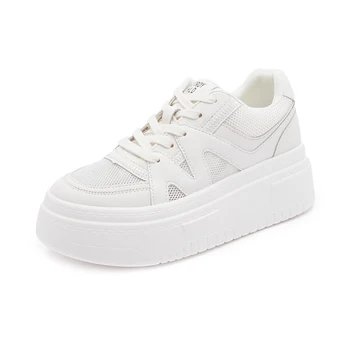 Белая спортивная обувь на платформе для девочек, роскошная дизайнерская элегантная спортивная обувь для женщин 2023, Повседневные кроссовки, женские теннисные туфли