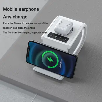Беспроводная зарядка Совместимая с пластиком портативная для гарнитуры Apple, телефона Многофункциональное зарядное устройство Беспроводное зарядное устройство белого цвета мощностью 15 Вт