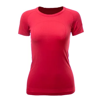 Бесшовные футболки для йоги с логотипом Lu, летняя женская тонкая спортивная футболка, Дышащая блузка для фитнеса, укороченный топ для тренировок с коротким рукавом.