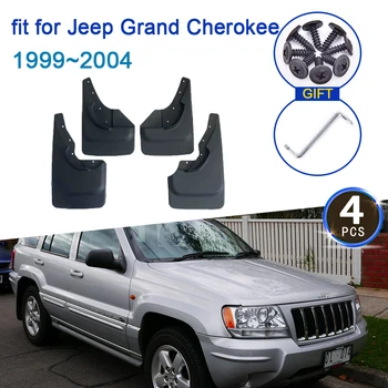 Брызговики Для Jeep Grand Cherokee WJ 1999 ~ 2004 MK2 Аксессуары 4x Защитный Экран Уплотнительные Зажимы Защита От Брызг Автомобиля Передние Задние Колеса Авто