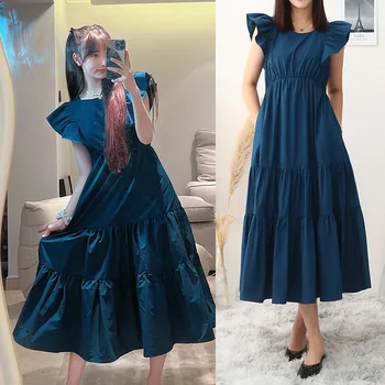 [В наличии] Hole Cher с летним новым модным приталенным платьем в стиле ретро, дизайнерское ощущение маленького женского длинного платья
