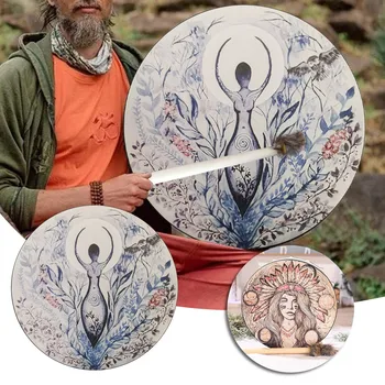 Веганский шаманский алхимический лунный барабан 10 дюймов, звуковой инструмент, изысканное грязеустойчивое украшение для дома, украшение салона Maison Luxe