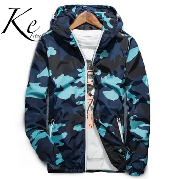 Весенне-осенняя куртка KE из 95% полиэфирного волокна, камуфляжная куртка с капюшоном, мужская Корейская тонкая куртка, студенческая куртка, мужская куртка, женская куртка