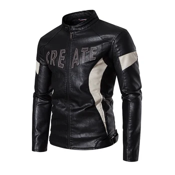 Весенне-осенняя мужская винтажная мотоциклетная куртка, модная новая байкерская кожаная куртка, мужская куртка-бомбер с вышивкой, тонкие бейсбольные куртки