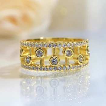 Весенний Qiaoer Новый модный браслет из стерлингового серебра 925 пробы с имитацией муассанита с бриллиантами для музыкальных нот, кольца для женщин, изысканные ювелирные изделия