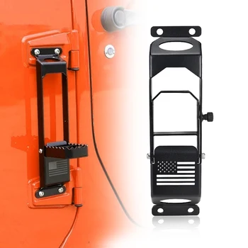 Дверная петля, подножка боковой ножной педали, металлическая складная ножная педаль для Jeep Wrangler JK 2007-2018 Аксессуары