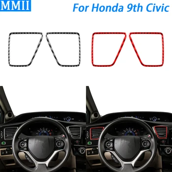Для Honda 9th Civic Coupe Sedan 2013-15, приборная панель из углеродного волокна, обе боковые вентиляционные отверстия, аксессуары для интерьера автомобиля, наклейка