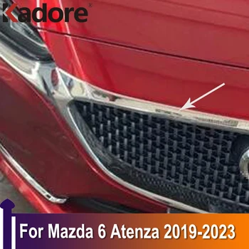 Для Mazda 6 Atenza 2019 2020 2021 2022 2023 Хромированная Решетка Радиатора Передней части Двигателя, Верхняя Отделка Капота, Стайлинг Экстерьера автомобиля
