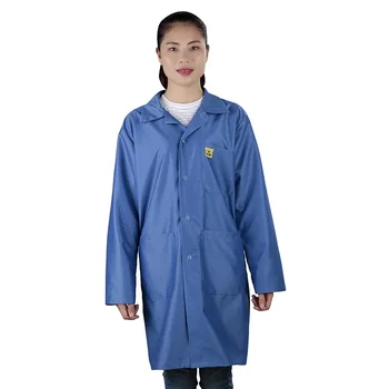 Дышащая длинная куртка, вязаный халат с антистатическими ромбами для рабочей одежды EPA