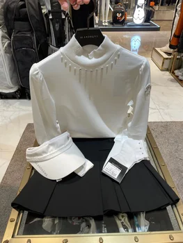 Женская одежда для гольфа Верхняя одежда Трикотажная рубашка с полуприкрытым вырезом и длинным рукавом Slim Fit Sports High Ball Shirt