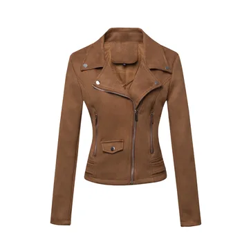 Женские высококачественные модные куртки из теплой плюшевой матовой кожи, теплые замшевые куртки, кожаные пальто для женщин