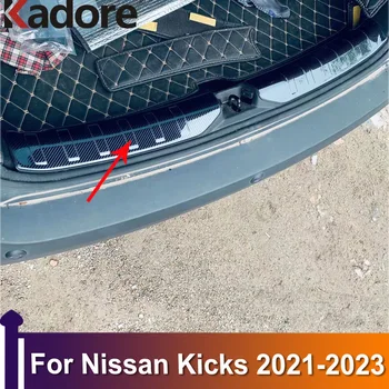Защитная накладка заднего бампера для Nissan Kicks 2021 2022 2023, Внутренняя накладка на заднюю часть багажника, украшение автомобиля из нержавеющей стали