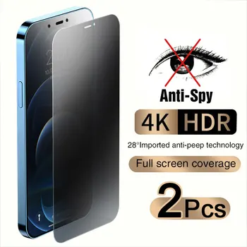 Защитная пленка для экрана Full Cover Anti-Spy Для iPhone 11 12 13 PRO MAX Privacy Glass Для iPhone 14 Pro 8 Plus XS Max XR Из закаленного стекла