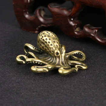 Креативное и интересное мини-украшение в виде осьминога из цельной меди, чайный столик для домашних животных, коллекция изделий ручной работы