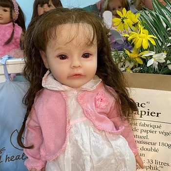 Кукла Реборн 55 см Цельная Твердая Силиконовая QQ Пружинящая Мягкая и Клейкая Имитация Детской 3D Кожи с Видимой Венозной Кровяной Нитью