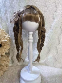 Кукольные парики для Blythe Qbaby из мохера с волнистыми рулонами 9-10 дюймов на голове.