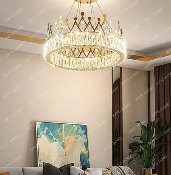 Лампа в гостиной, люстра, Роскошная Хрустальная корона, Люстра для спальни