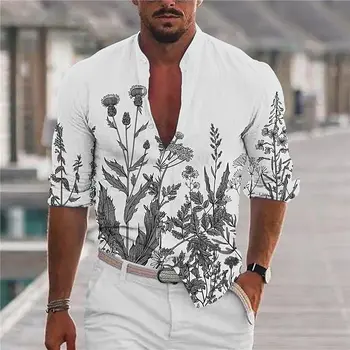 Летняя мужская гавайская рубашка для пляжного отдыха