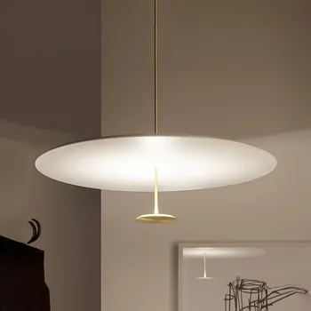Минималистичные Ультратонкие потолочные подвесные светильники Золотисто-черный Подвесной светильник Подвесная лампа для гостиной Кольцевые светильники