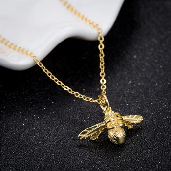 Модное новое высококачественное ожерелье с милой пчелой золотого цвета Ожерелье с подвеской в виде медоносной пчелы для женщин Подарки на День Святого Валентина Оптом