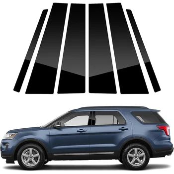Молдинги на окнах для Ford Explorer 2011-2019, Наклейки с защитой от царапин, аксессуары, глянцевый черный