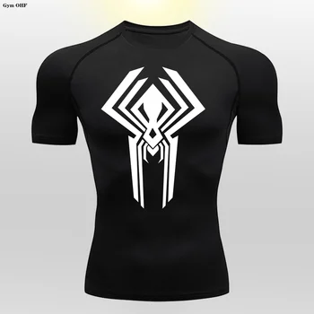 Мужская футболка для бега Rashguard 2099, Летние спортивные быстросохнущие тренировочные Дышащие компрессионные колготки для бега, спортивный костюм для фитнеса