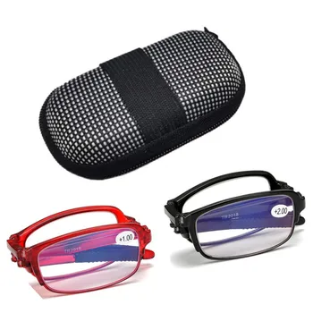 Мужские и женские Складные очки для чтения с коробкой, модные Дизайнерские Компьютерные очки, Очки для пресбиопии по рецепту унисекса с диоптриями