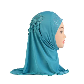 Мусульманский шелковый шарф amira, надеваемый на голову, исламский шарф, шали, мягкий и эластичный материал, головные уборы на 2-5 лет