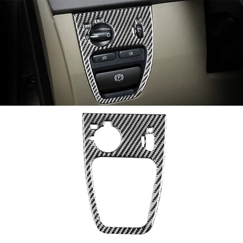 Накладка на панель кнопки включения автомобильных фар из углеродного волокна для Volvo XC90 2003 2004 2005 2006-2014 Автомобильные молдинги Аксессуары