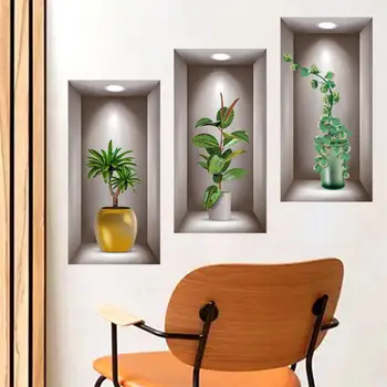 Наклейка на стену с ботаническим рисунком, ПВХ с ботаническим рисунком, простое в использовании, Долговечное Украшение стен, Домашнее украшение, Наклейки на стены из ПВХ