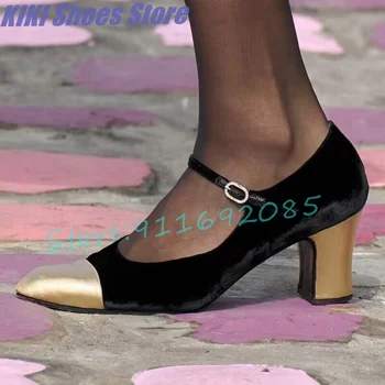 новые женские туфли Mary Jane во французском стиле, подходящие по цвету, маленькие удобные туфли на толстом среднем каблуке с ароматом, элегантные