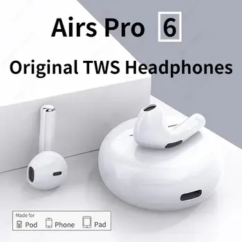 НОВЫЕ Оригинальные Беспроводные Наушники Air Pro 6 TWS с микрофоном Fone Bluetooth Наушники Games Pods Наушники Pro6 J6 для всех смартфонов