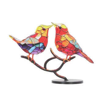 Орнамент в виде птиц, 2 Птицы, Многофункциональное декомпрессионное металлическое украшение в виде птиц, съемное для любителей стекла, для любителей птиц на День рождения