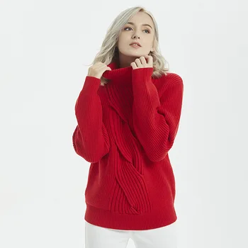 Осенне-зимний женский свитер с ленивым и глубоким дизайном, чувством темперамента, утолщенный вязаный топ-рубашка