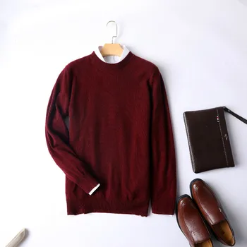 Осень /Зима Корейский Новый мужской бренд из 100% чистого кашемира, холодная блузка, Модный мягкий свитер, пуловер с круглым вырезом