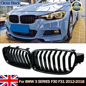 Передняя решетка радиатора, подходящая для BMW F30 3-й серии 12-2018 320i 328i 330i Черный глянец