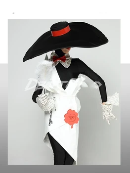 Платье для вечеринки в честь Дня дурака, французский ретро-тур, черно-белый женский костюм ds