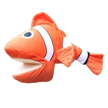 Плюшевая кукла-рыбка, мягкая игрушка-марионетка для дошкольного учреждения, реквизит для семейной игры E65D