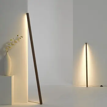 Простой вертикальный светодиодный светильник-подставка в скандинавском минималистичном стиле, деревянные торшеры для гостиной, современный светильник из массива дерева